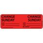 Label Paper Permanent Change Change Sunday 1" Core 2 15/16"x1 Fl. Red 333 per Roll