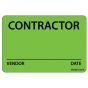 Label Paper Removable Contractor Vendor, 1" Core, 2" 15/16" x 2, Fl. Green, 333 per Roll