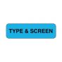 Lab Communication Label (Paper, Permanent) Type & Screen  1 1/4"x3/8" Blue - 1000 per Roll