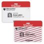 TEMPbadge® Large Expiring Visitor Badge Clip-on BACK, Pre-Printed "Visitor," Red, Box of 1000