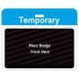 TEMPbadge® Large Expiring Visitor Badge Clip-on BACK, Pre-Printed "Temporary," Blue
