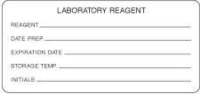 Hazard Label (Paper, Permanent) Laboratory Reagent  4"x2 1/8" White - 250 Labels per Roll