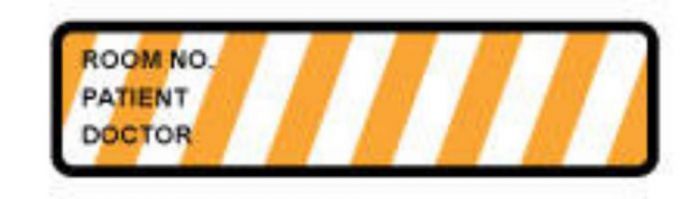 Binder/Chart Label Flex for Vinyl Binders Paper Removable Room No. Patient 5 3/8" x 1 3/8" White with Orange 500 per Roll