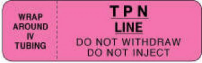 IV Label Wraparound Paper Permanent Wrap| TPN Around 1" Core 3"x1 Fl. Pink 1000 per Roll