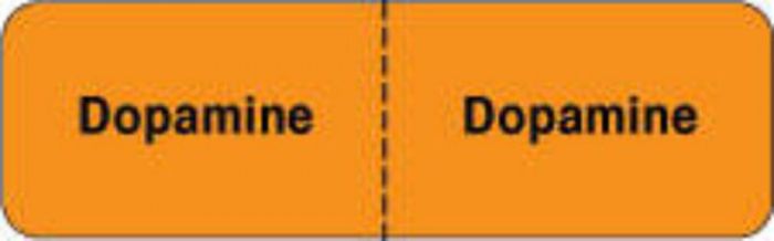 IV Label Wraparound Paper Permanent Dopamine | Dopamine  2 7/8"x7/8" Fl. Orange 1000 per Roll