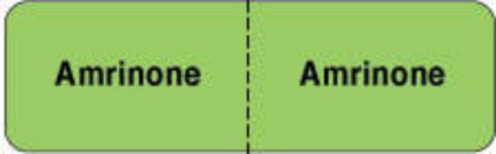 IV Label Wraparound Paper Permanent Amrinone | Amrinone  2 7/8"x7/8" Fl. Green 1000 per Roll