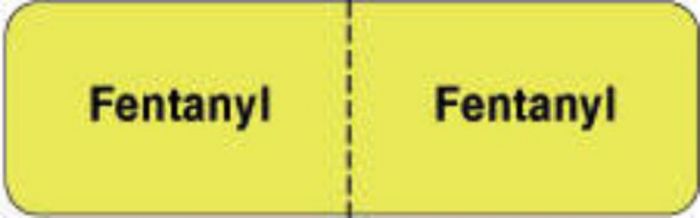 IV Label Wraparound Paper Permanent Fentanyl | Fentanyl  2 7/8"x7/8" Fl. Yellow 1000 per Roll
