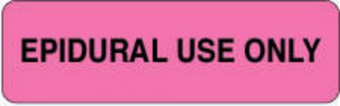 Label Paper Permanent Epidural Use Only  2 7/8"x7/8" Fl. Pink 1000 per Roll