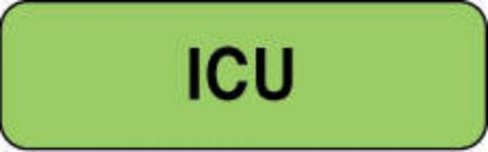 Label Paper Permanent ICU 1 1/4" x 3/8", Fl. Green, 1000 per Roll