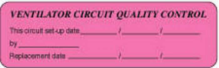 Label Paper Removable Ventilator Circuit 2 7/8" x 7/8", Fl. Pink, 1000 per Roll