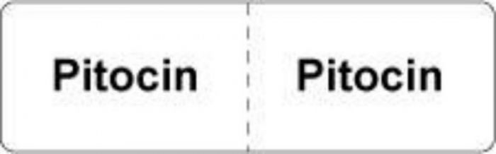 Label Paper Permanent Pitocinpitocin 2 7/8" x 7/8", White, 1000 per Roll