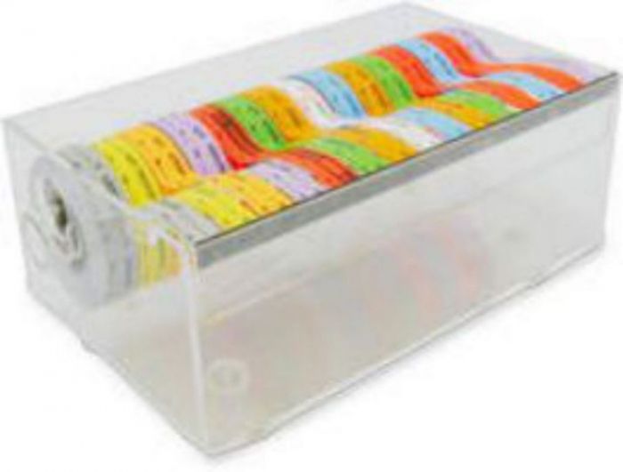 Dispenser Holds up to 15 Rolls of 1/2 Wide Tape Plastic 8-3/8 x 5 x 3-1/8 Clear 1 per Each