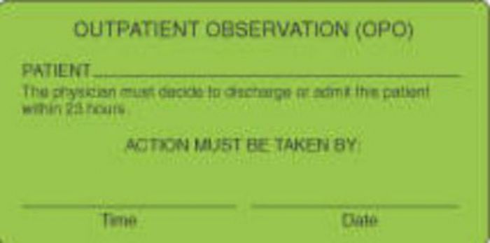 Label Paper Permanent Room No. Patient 4" x 2", Fl. Green, 500 per Roll