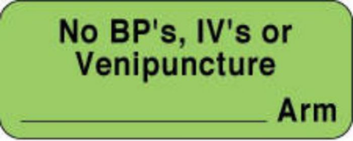 Label Paper Removable No BP's, IV's 2 1/4" x 7/8", Fl. Green, 1000 per Roll