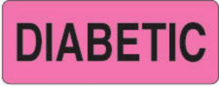 Label Paper Permanent Diabetic  2 1/4"x7/8" Fl. Pink 1000 per Roll