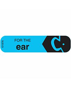 Communication Label (Paper, Permanent) For The Ear 1 9/16" x 3/8" Blue - 500 per Roll, 2 Rolls per Box