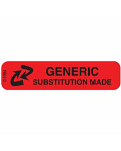 Communication Label (Paper, Permanent) Generic Sub 1 9/16" x 3/8" Red - 500 per Roll, 2 Rolls per Box