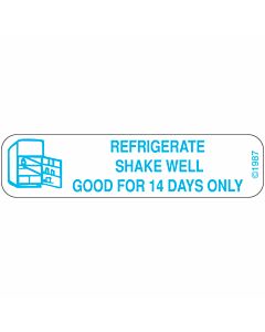 Communication Label (Paper, Permanent) Refrigerate Shake Well 1 9/16" x 3/8" White - 500 per Roll, 2 Rolls per Box