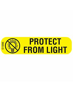 Communication Label (Paper, Permanent) Protect From Light 1 9/16" x 3/8" Yellow - 500 per Roll, 2 Rolls per Box