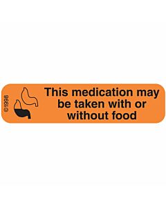 Communication Label (Paper, Permanent) Medication May Be 1 9/16" x 3/8" Orange - 500 per Roll, 2 Rolls per Box