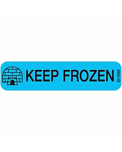 Communication Label (Paper, Permanent) Keep Frozen 1 9/16" x 3/8" Blue - 500 per Roll, 2 Rolls per Box