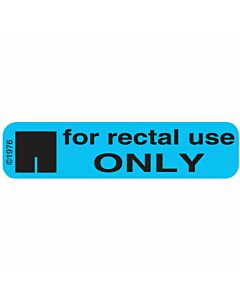 Communication Label (Paper, Permanent) For Rectal Use 1 9/16" x 3/8" Blue - 500 per Roll, 2 Rolls per Box