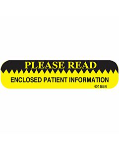 Communication Label (Paper, Permanent) Please Read 1 9/16" x 3/8" Yellow - 500 per Roll, 2 Rolls per Box
