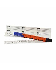 Sterile Skin Marking Pen Dual-Tip/Dual Ink Includes Time-Out Reminder Sleeve, Ruler, and 8 Labels, 100 per Case