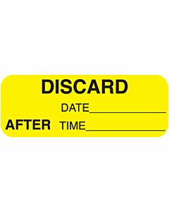 Communication Label (Paper, Permanent) Discard Date 1 11/16" x 5/8" Yellow - 450 per Roll, 2 Rolls per Box