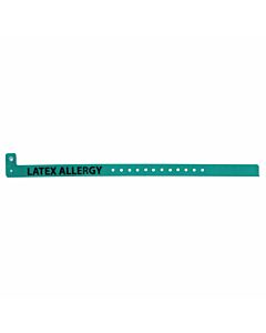 ClearImage® Alert Bands Vinyl "Latex Allergy" Pre-printed, State Standardization 1/2x11/4 Adult/Pediatric Minty Green - 500 per Box