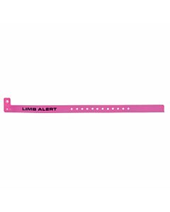 ClearImage® Alert Bands Vinyl "Limb Alert" Pre-printed, State Standardization 1/2x11/4 Adult/Pediatric Bubble Gum - 500 per Box
