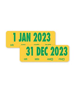 2023 Spee-D-Date™ Label January-December, Yellow, 500 per Roll, 365 Rolls per Set
