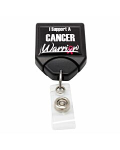 B Reel® "I Support A Cancer Warrior" Badge Reel - Black 25 per Pack