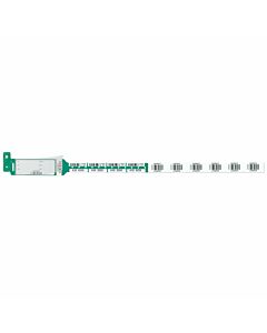 Securline® Blood Wristband Poly Synthetic Hybrid, Barcode Tail with Barcode and Alpha Numeric Labels On Band 3-1/4" x 11" Adult Green, 150 per Box