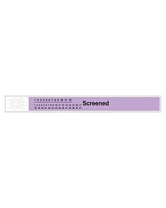 Short Stay® Alert Bands® Tyvek® "Screened" Pre-printed, 1" x 10" Adult/Pediatric Lavender, 1000 per Box