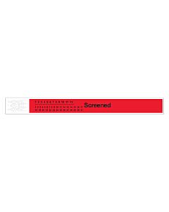 Short Stay® Alert Bands® Tyvek® "Screened" Pre-printed, 1" x 10" Adult/Pediatric Red, 1000 per Box