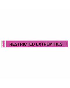 Short Stay® Alert Bands® Tyvek® "Restricted Extremities" Pre-printed, State Standardization, 1" x 10" Adult/Pediatric Day Glow Pink, 1000 per Box