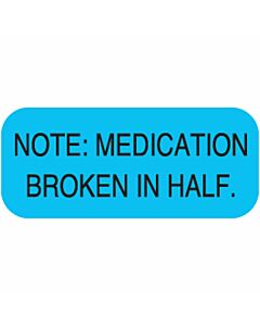 Communication Label (Paper, Permanent) Note: Medication 7/8" x 3/8" Blue - 500 per Roll, 2 Rolls per Box