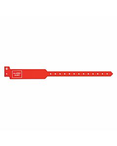 Sentry® Alert Bands® Wristband Poly "Allergy Alert" Pre-Printed, State Standardization 1" x 11-1/2" Adult Red, 250 per Box
