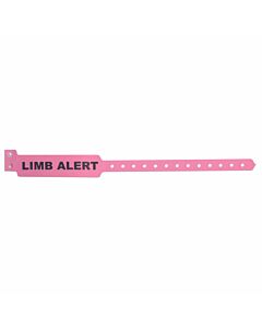Sentry® Alert Bands® Poly "Limb Alert" Pre-Printed, State Standardization 1" x 11-1/2" Adult Pink, 500 per Box