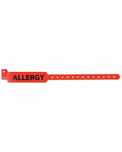 Sentry® Alert Bands® Wristband Poly "Allergy" Pre-Printed, State Standardization 1" x 11-1/2" Adult Red, 500 per Box