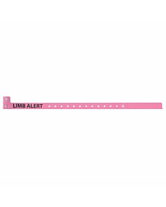 Sentry® Alert Bands® Poly "Limb Alert" Pre-Printed, State Standardization 1/2" x 10" Adult/Pediatric Pink, 500 per Box