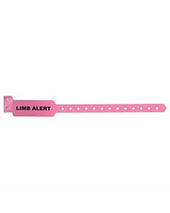 Sentry® Alert Bands® Poly "Limb Alert" Pre-Printed, State Standardization 1" x 10-1/4" Adult/Pediatric Pink, 500 per Box