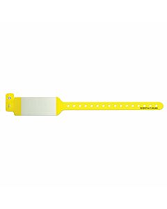 Sentry® Bar Code LabelBand® Shield Wristband Poly 1-1/4" x 10-3/4" Adult/Pediatric Yellow, 500 per Box