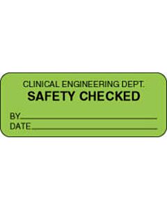 Label Paper Removable Clinical Engineering 2 1/4" x 7/8", Fl. Green, 1000 per Roll