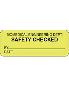 Label Paper Removable Biomedical Engineering 2 1/4" x 7/8", Fl. Yellow, 1000 per Roll