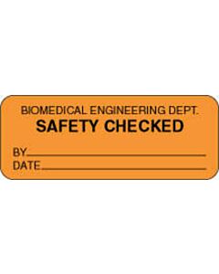 Label Paper Removable Biomedical Engineering 2 1/4" x 7/8", Fl. Orange, 1000 per Roll