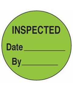 Label Paper Permanent Inspected Date, Fl. Green, 1000 per Roll