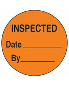 Label Paper Permanent Inspected Date, Fl. Orange, 1000 per Roll