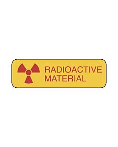 Hazard Label (Paper, Permanent) Radioactive Material 1 1/4"x3/8" Yellow - 1000 Labels per Roll